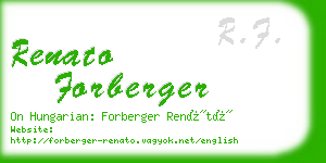 renato forberger business card